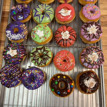 Donut Masters - a variety of donuts on a cooling rack - Donuts Near Me - Gardena, California Donut Masters - a variety of donuts on a cooling rack - Donuts Near Me - Gardena, California