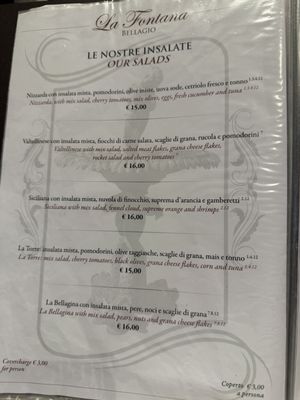 Menu photo 6 La Fontana Bellagio Bellagio, LC Menu photo 6 La Fontana Bellagio Bellagio, LC