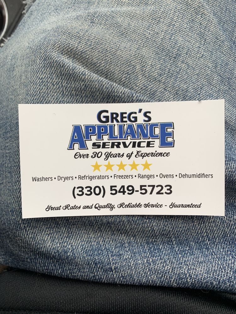 GREG’S APPLIANCE SERVICE Updated October 2024 Youngstown, Ohio
