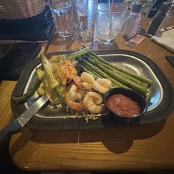 Prime Rib - Filet Oscar Style & Shrimp with veggies. Excellent!
