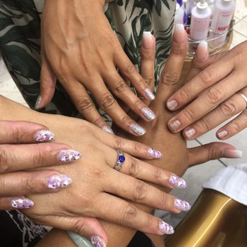 City Nails - Photo is of my nails, my cousins nails and one of the manicurists! - Nail Salons Near Me - Imperial Beach, California