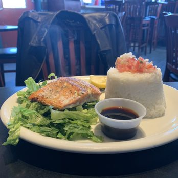 Alaska Seafood Grill - Grilled salmon with rice - Seafood Near Me - Seward, Alaska