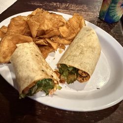 The Spot On the Alley - Buffalo Chicken wrap house fries