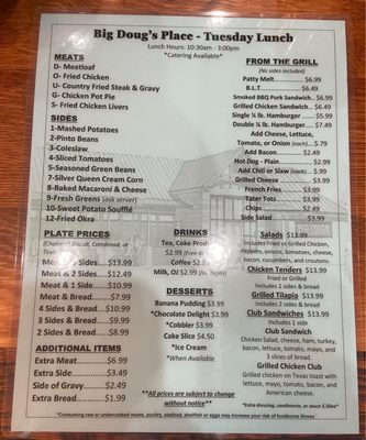 Menu photo 4 Big Doug’s Place Hiram, GA Menu photo 4 Big Doug’s Place Hiram, GA