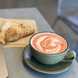 Red velvet latte and maple pecan scone