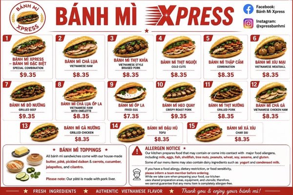 Menu photo 2 Banh Mi Xpress Vacaville, CA Menu photo 2 Banh Mi Xpress Vacaville, CA