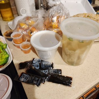 China Kitchen Express - Wonton Soup and all the SAUCES that someone said they did not get. Oh, we got sauces! - Chinese Near Me - Livonia, Michigan China Kitchen Express - Wonton Soup and all the SAUCES that someone said they did not get. Oh, we got sauces! - Chinese Near Me - Livonia, Michigan