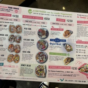 Spitz - Roseville - I love that they have physical menus as well - Mediterranean Near Me - Roseville, California