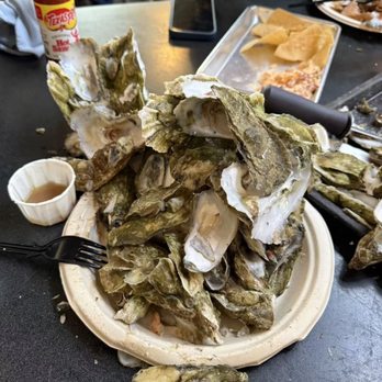Bowen's Island Restaurant - Steamed oysters (what's left of them) - Seafood Near Me - Charleston, South Carolina Bowen's Island Restaurant - Steamed oysters (what's left of them) - Seafood Near Me - Charleston, South Carolina
