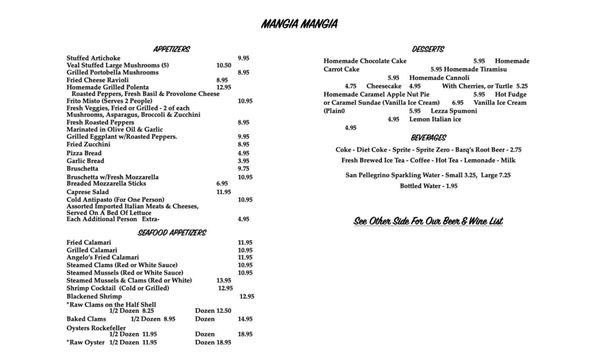 Menu photo 4 Mangia Mangia Countryside, IL