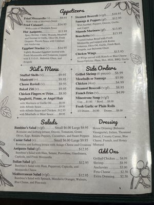 Menu photo 4 Bambino's Bistro Elkins, WV
