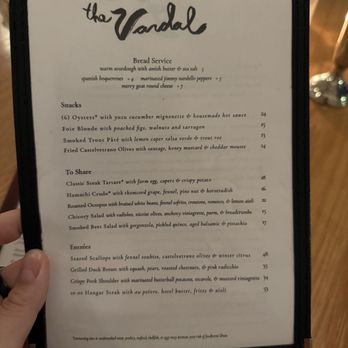 The Vandal - Menu - Wine Bars Near Me - Pittsburgh, Pennsylvania
