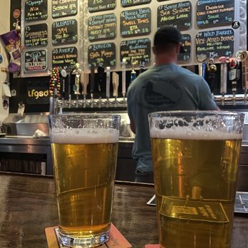 The Regal Seagull - two glasses of beer on a bar - New American Near Me - Encinitas, California