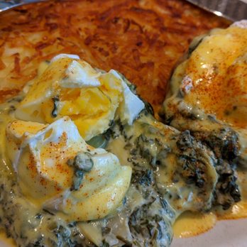 Jack's Restaurant & Bar - Spinach artichoke Benedict, taste ok, ok portion - Breakfast & Brunch Near Me - Newark, California Jack's Restaurant & Bar - Spinach artichoke Benedict, taste ok, ok portion - Breakfast & Brunch Near Me - Newark, California
