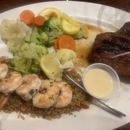 Ribeye with shrimp dinner. Ribeye with shrimp dinner.