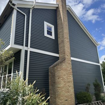 Pinnacle Home Painting - Exterior Transformation: Tan to White Trim & Gutters August 2025 - Painters Near Me - Upper Arlington, Ohio Pinnacle Home Painting - Exterior Transformation: Tan to White Trim & Gutters August 2025 - Painters Near Me - Upper Arlington, Ohio