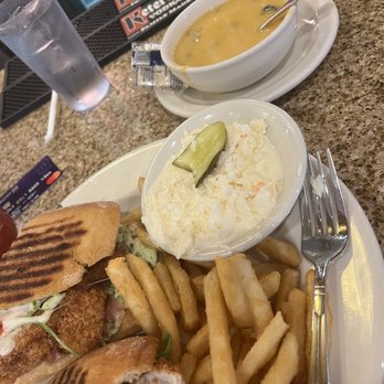 Red Line Diner - Chicken prosciutto panini and shrimp and mushroom bisque - Diners Near Me - Fishkill, New York Red Line Diner - Chicken prosciutto panini and shrimp and mushroom bisque - Diners Near Me - Fishkill, New York