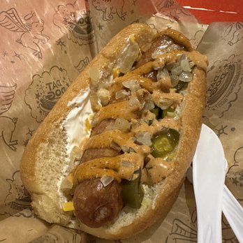 Dat Dog - Son of a saint ($10.25) - Hot Dogs Near Me - New Orleans, Louisiana Dat Dog - Son of a saint ($10.25) - Hot Dogs Near Me - New Orleans, Louisiana