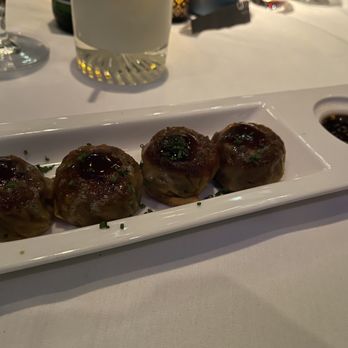 AnQi Bistro - Filet Mignon Potsticker Sesame Soy, Ginger Hoisin - Asian Fusion Near Me - Costa Mesa, California AnQi Bistro - Filet Mignon Potsticker Sesame Soy, Ginger Hoisin - Asian Fusion Near Me - Costa Mesa, California