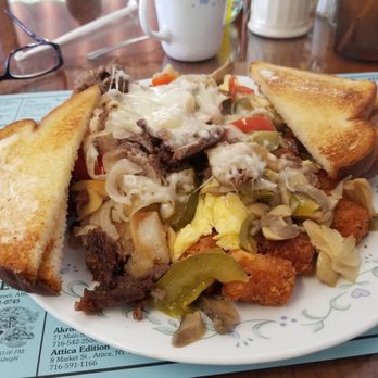 Twilight Meadows - Philly Cheese skillet - Restaurants Near Me - Attica, New York Twilight Meadows - Philly Cheese skillet - Restaurants Near Me - Attica, New York