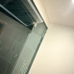 D & M GLASS - Louvered top piece open