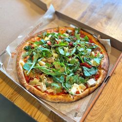 Blaze Pizza - Build your own pizza - added pesto & arugula