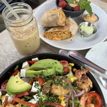 Caffe Central - California Baja salad w/ shrimp and the Chipotle wrap. - Coffee & Tea Near Me - Burlingame, California