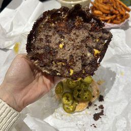 Look at that burger skirt! So good!