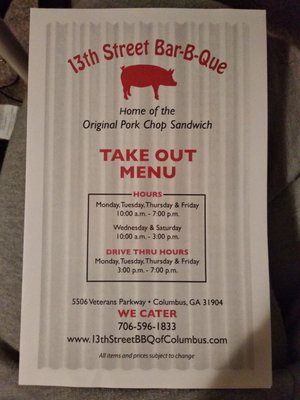 Menu photo 3 13th Street Bar-Be-Que Columbus, GA Menu photo 3 13th Street Bar-Be-Que Columbus, GA