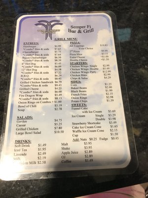Menu photo 6 Semper Fi Oklahoma City, OK