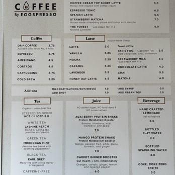 Eggspresso - December Drinks 2024 Menu - Breakfast & Brunch Near Me - Fullerton, California Eggspresso - December Drinks 2024 Menu - Breakfast & Brunch Near Me - Fullerton, California