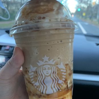 Starbucks - Caramel Ribbon Crunch Frappuccino with extra caramel and crunch. - Coffee & Tea Near Me - Haddonfield, New Jersey