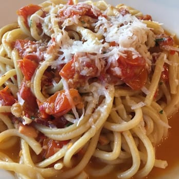 Paulie's - Bucatini Amatraciana With Smoked Bacon, Garlic, Cherry Tomato, Chili Flake & Pecorino Spicy! - Sandwiches Near Me - Houston, Texas Paulie's - Bucatini Amatraciana With Smoked Bacon, Garlic, Cherry Tomato, Chili Flake & Pecorino Spicy! - Sandwiches Near Me - Houston, Texas