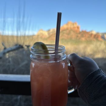 Hideaway House - Prickly pear lemonade and a great view! - Pizza Near Me - Sedona, Arizona Hideaway House - Prickly pear lemonade and a great view! - Pizza Near Me - Sedona, Arizona
