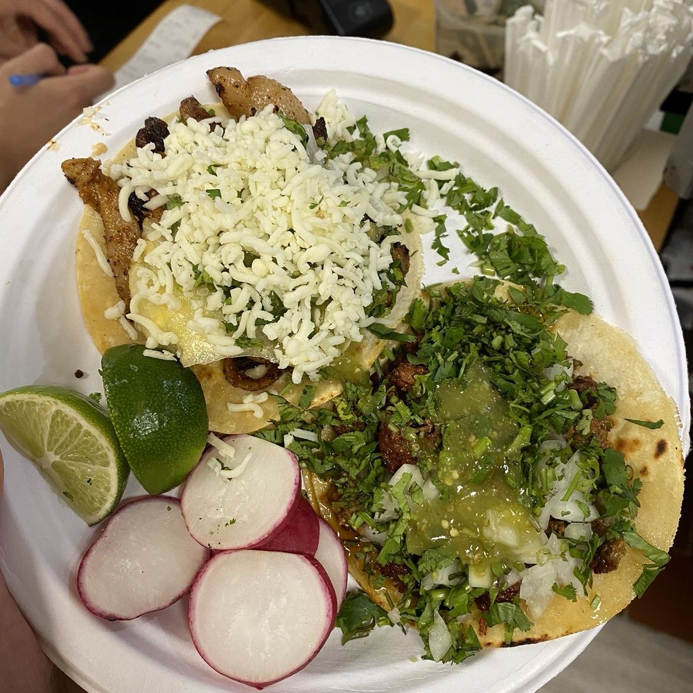 Taqueria Vallarta - chorizo, al pastor tacos with cheese - Tacos Near Me - San Francisco, California Taqueria Vallarta - chorizo, al pastor tacos with cheese - Tacos Near Me - San Francisco, California