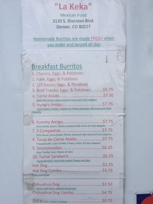 Menu photo 6 La Keka Mexican Food Denver, CO Menu photo 6 La Keka Mexican Food Denver, CO
