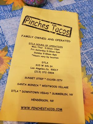 Menu photo 5 Pinches Tacos Los Angeles, CA