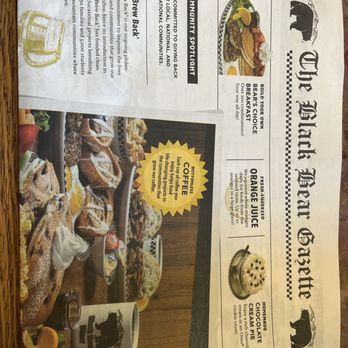 Black Bear Diner Vallejo - Menu looks like a news paper - American Near Me - Vallejo, California