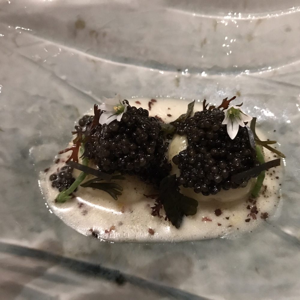 Lazy Bear - Caviar and dumplings.  Not my liking - New American Near Me - San Francisco, California
