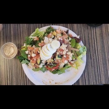 The Press Cafe & Bistro - This is their half portion size of a Cobb salad. They have the best portion size - Salad Near Me - Yuma, Arizona The Press Cafe & Bistro - This is their half portion size of a Cobb salad. They have the best portion size - Salad Near Me - Yuma, Arizona