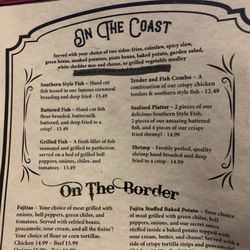Skeet's Texas Grill - Seafood menu 9-24-25