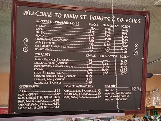 Menu photo 1 Main St. Donuts & Kolaches Blanco, TX