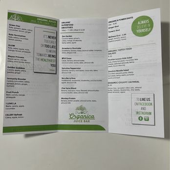 Organica Juice Bar - Menu - Juice Bars & Smoothies Near Me - Montebello, California Organica Juice Bar - Menu - Juice Bars & Smoothies Near Me - Montebello, California