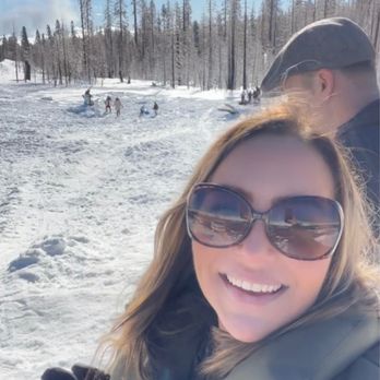 Tamarack Sno-Park - Me enjoying all this powder! - Sledding Near Me - Shaver Lake, California