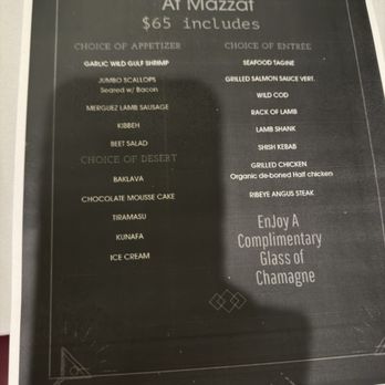 Mazzat - This was on the menu for New Year's Eve. I can't wait to go back and try the other food on the main menu. - Tapas Bars Near Me - Brooklyn, New York Mazzat - This was on the menu for New Year's Eve. I can't wait to go back and try the other food on the main menu. - Tapas Bars Near Me - Brooklyn, New York
