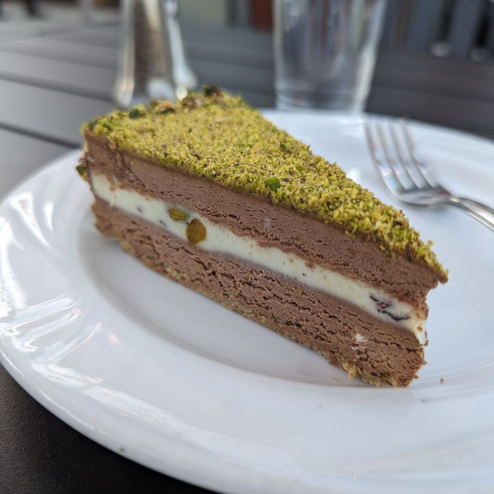 Arabian Grill - Pistachio chocolate cake - Syrian Near Me - Long Beach, California Arabian Grill - Pistachio chocolate cake - Syrian Near Me - Long Beach, California