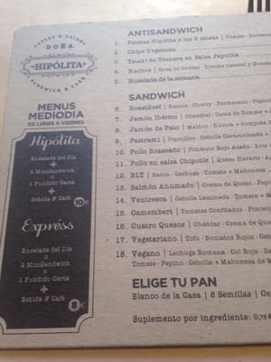 Menu photo 1 Doña Hipolita Zaragoza, Z