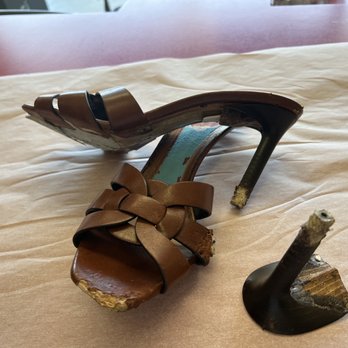 Shoe Renew - Damaged by dog YSL sandal - Shoe Repair Near Me - Burbank, California