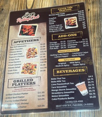 Menu photo 4 Rolling Crab Palmdale, CA