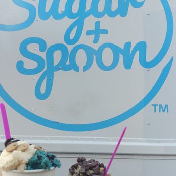 Sugar + Spoon - Cookie monster with Vanilla ice cream and chocolate chip cookie dough - Food Trucks Near Me Sugar + Spoon - Cookie monster with Vanilla ice cream and chocolate chip cookie dough - Food Trucks Near Me